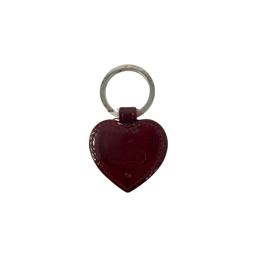 2009 Coach Keychain Patent Leather Red heart signature pattern Y2K era - Picture 2 of 5